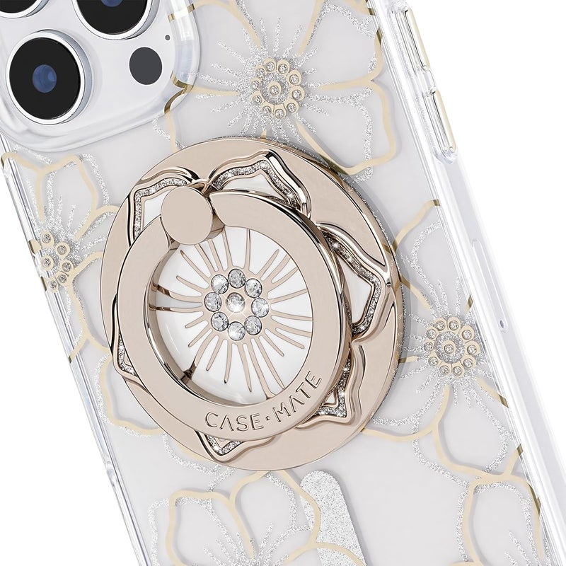 Casemate قبضة هاتف مغناطيسية وحامل حلقة - ملحقات MagSafe قابلة للطي والإزالة لجهاز iPhone 17 Pro Max /16 Pro Max/15/14/13/12/S25 Ultra - جواهر زهرية - Image 1